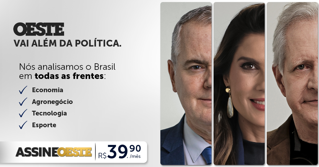 Card Além da Política para redes sociais da Revista Oeste