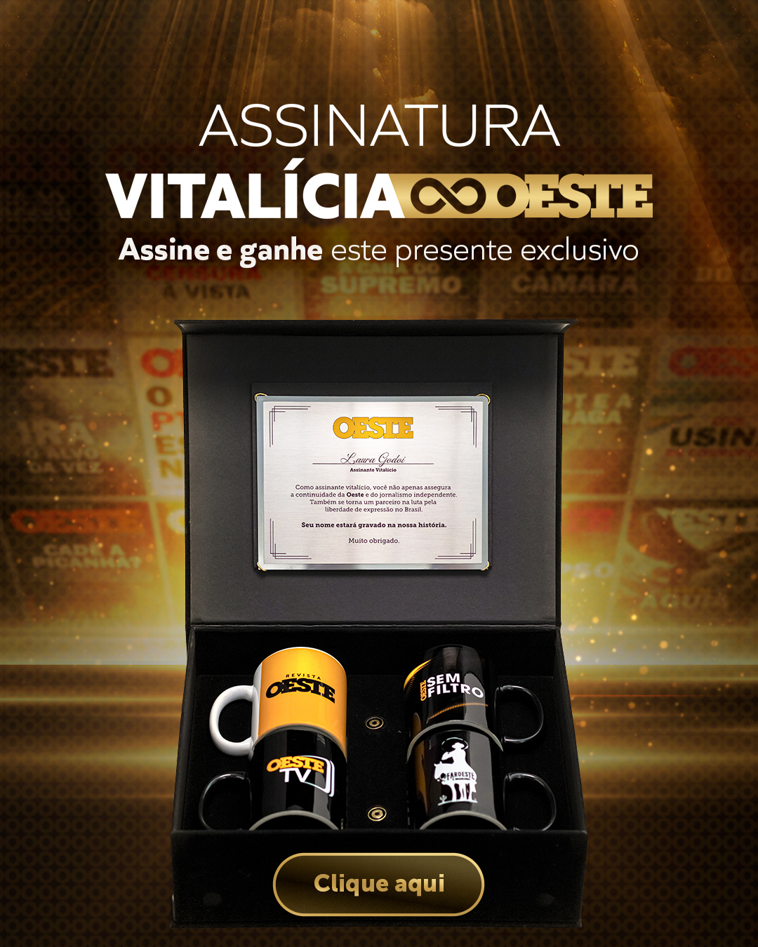 Criativo de feed do Instagram da campanha vitalícia