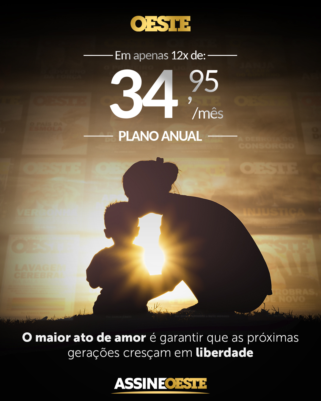 Arte comemorativa de Dia das Mães da Revista Oeste