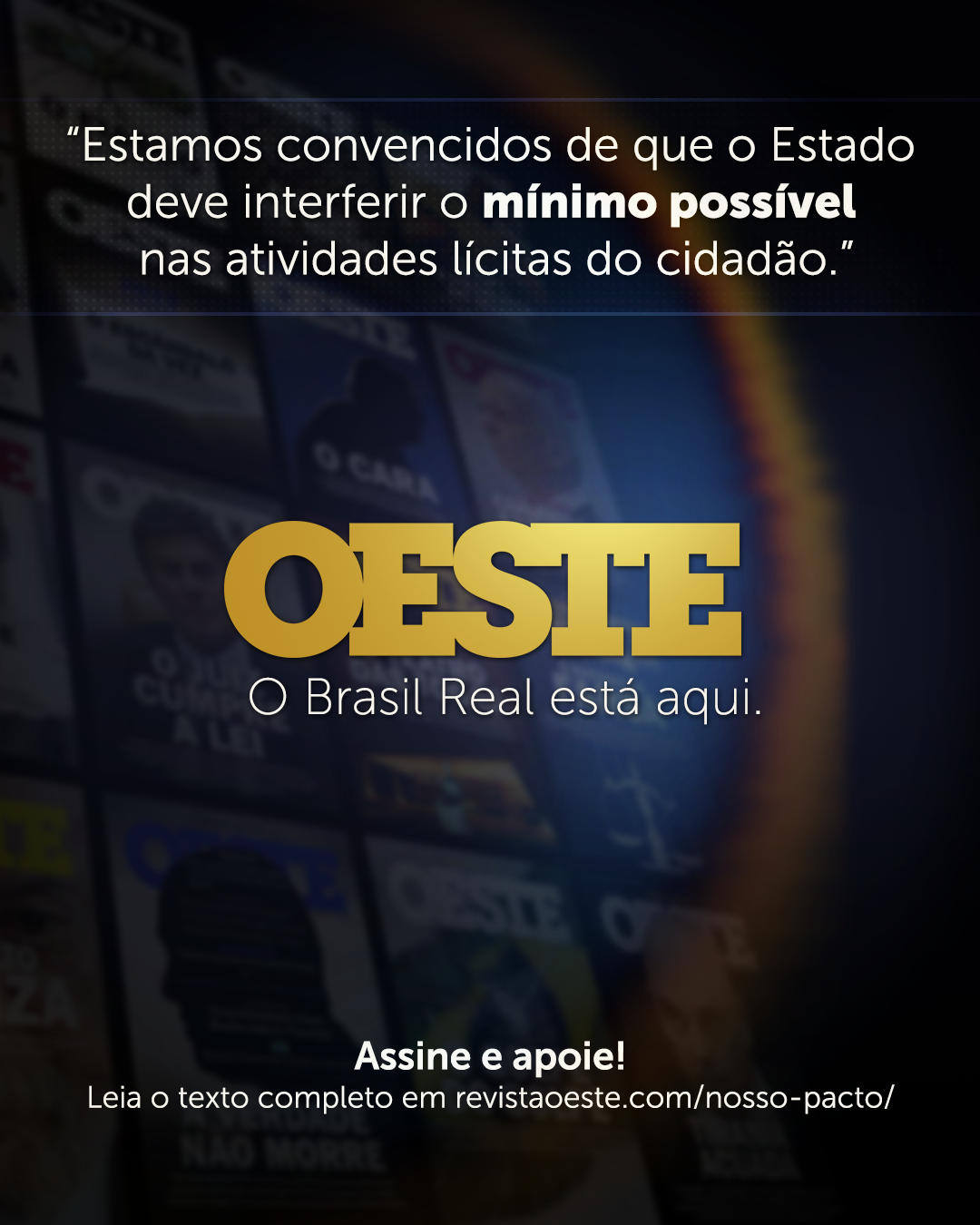 Arte de feed do Instagram da Revista Oeste